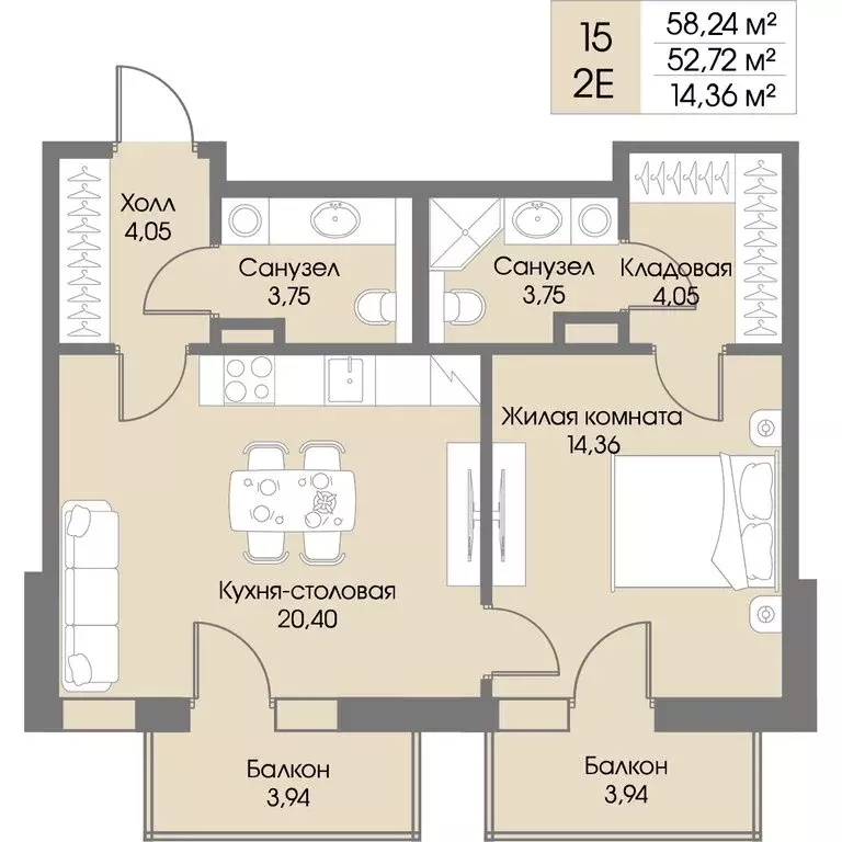 Квартира-студия: городской посёлок Рощино, ЖК Резиденция Рощино (52.72 ... - Фото 1