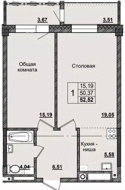 1-к кв. Саха (Якутия), Якутск ул. Красильникова, 5 (52.52 м) - Фото 0