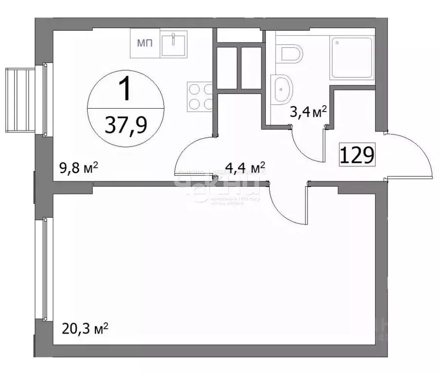 1-к кв. Нижегородская область, Нижний Новгород ул. Сергея Акимова, 50 ... - Фото 2