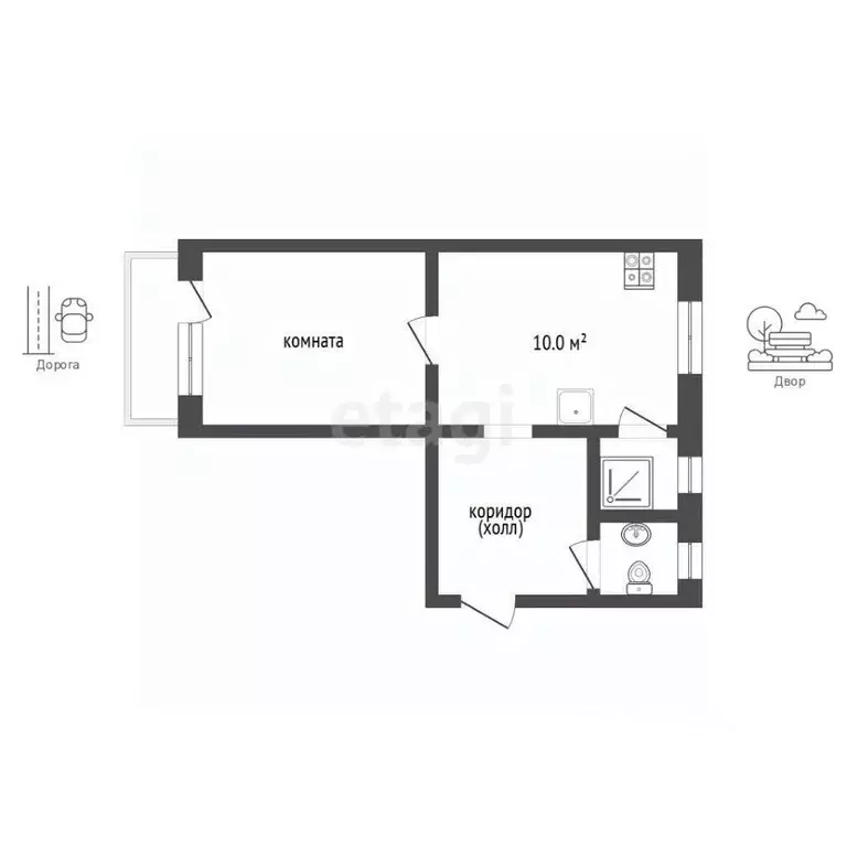 1-к кв. Ростовская область, Ростов-на-Дону Университетский пер., 61 ... - Фото 2