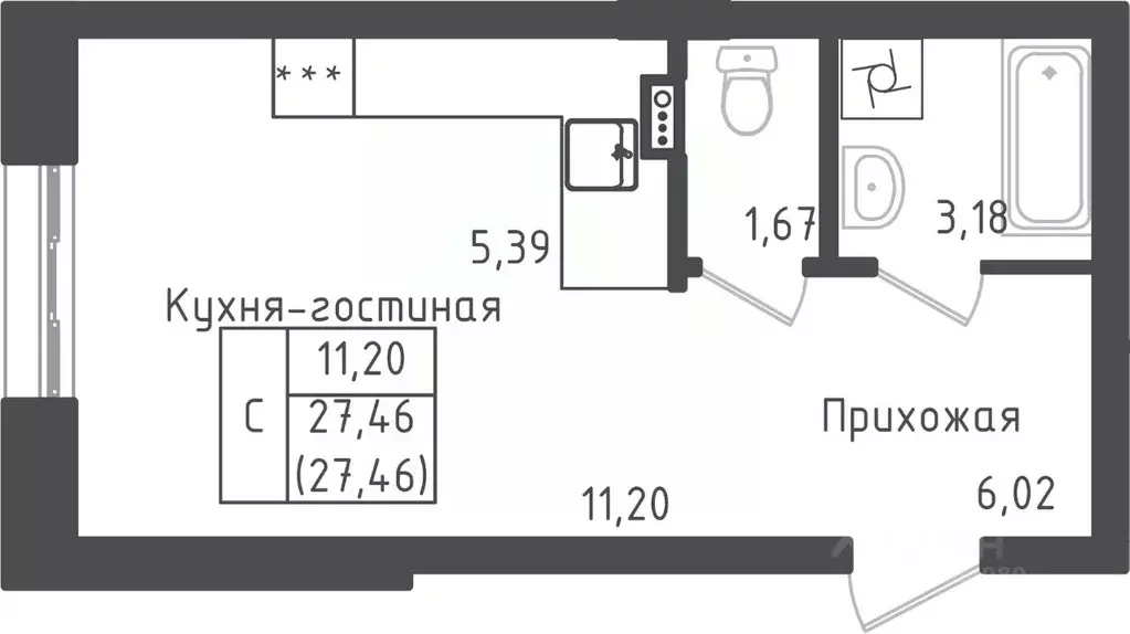 Студия Московская область, Дмитровский городской округ, д. Рыбаки ... - Фото 0