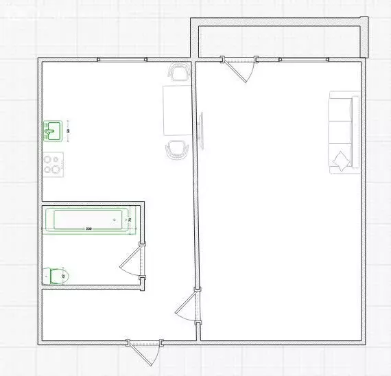 1-комнатная квартира: деревня Шолохово, микрорайон Льнозавода, 6 (38 ... - Фото 1