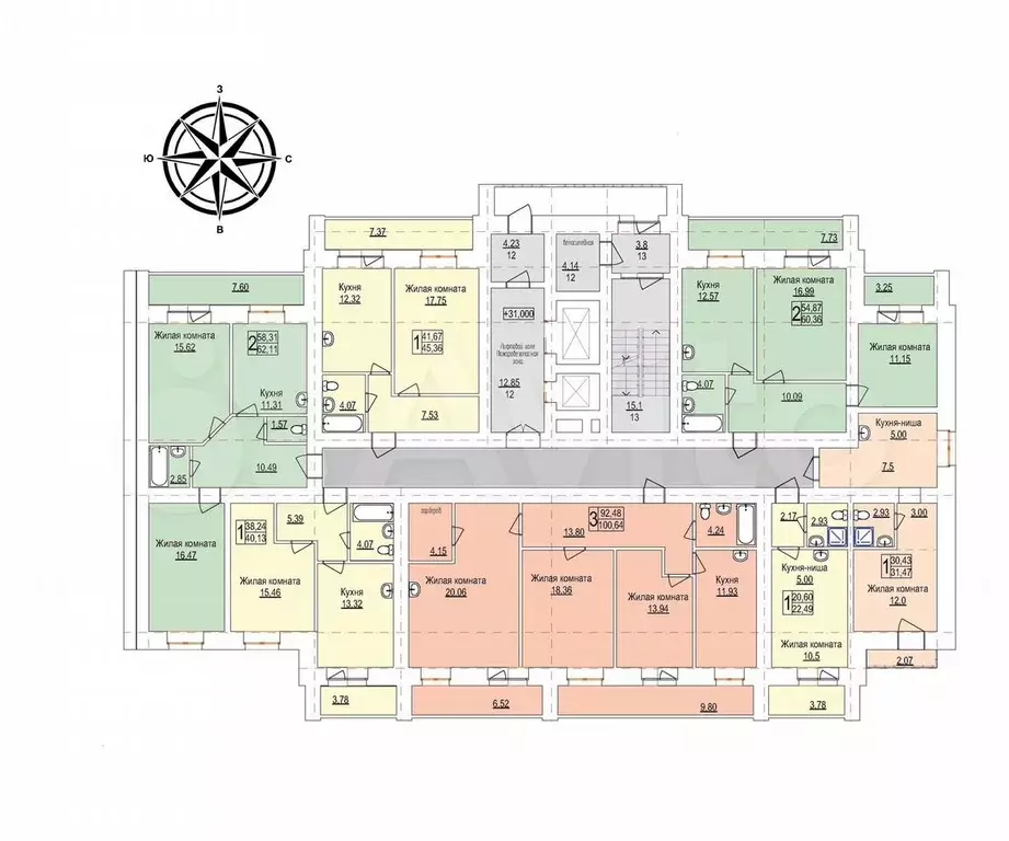 Квартира-студия, 31,5 м, 13/14 эт. - Фото 1