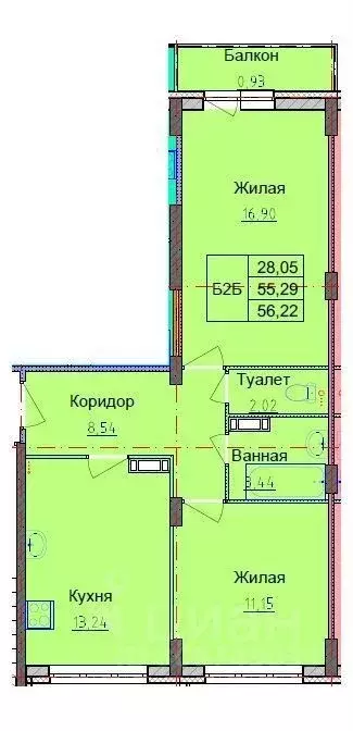 2-к кв. Ярославская область, Ярославль ул. Брагинская, 18к2 (56.0 м) - Фото 0