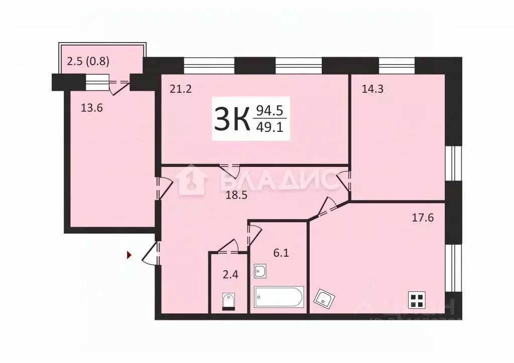 3-к кв. Вологодская область, Вологда Завражский пер., 4А (96.2 м) - Фото 0