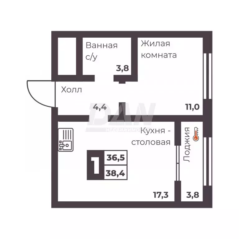 1-комнатная квартира: Челябинск, проспект Ленина, 4Г (36.5 м) - Фото 0