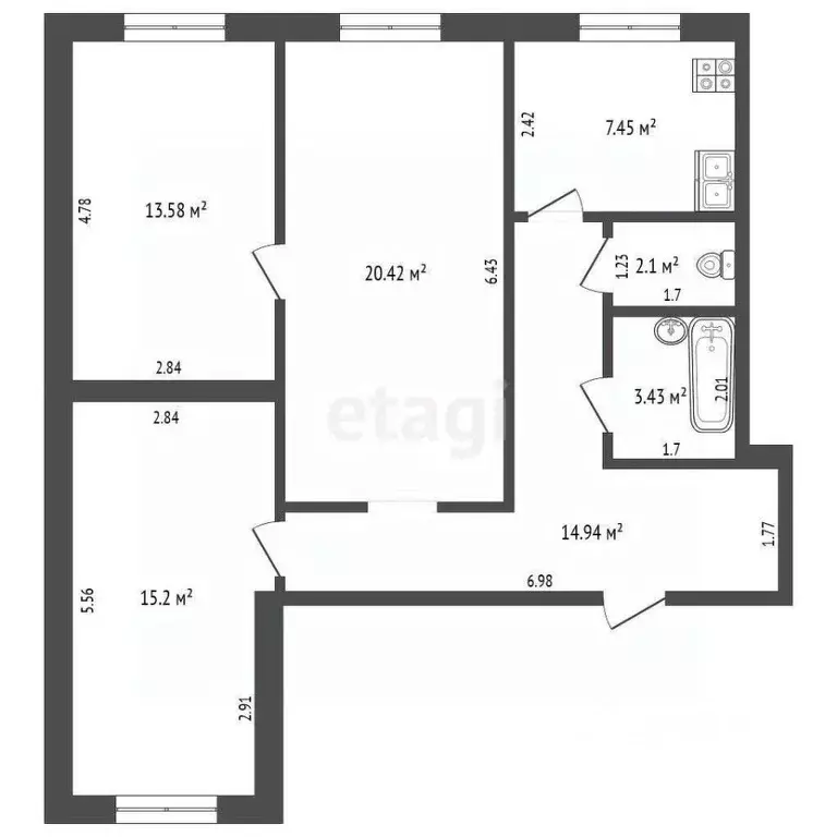 3-к кв. Самарская область, Самара ул. Победы, 81 (77.0 м) - Фото 2