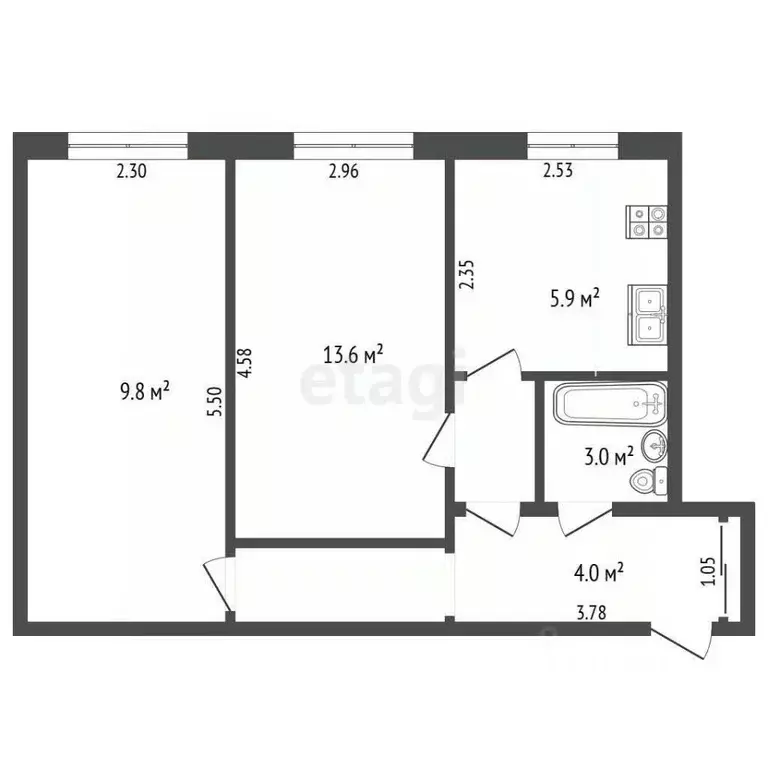 2-к кв. Костромская область, Кострома просп. Текстильщиков, 94А (43.4 ... - Фото 2