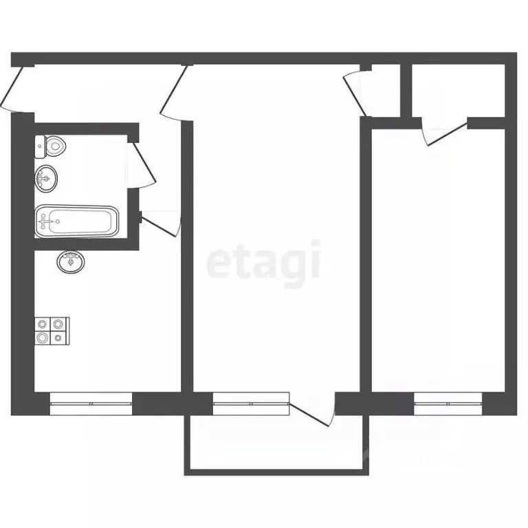 2-к кв. Иркутская область, Ангарск 84-й кв-л, 5 (45.0 м) - Фото 1