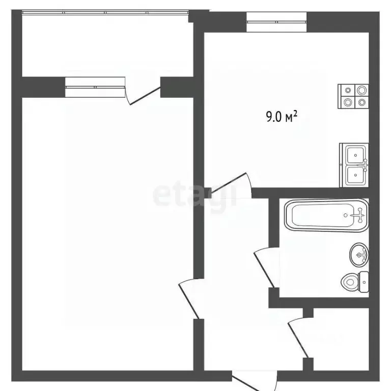 1-к кв. Владимирская область, Муром Кооперативная ул., 8 (38.5 м) - Фото 0