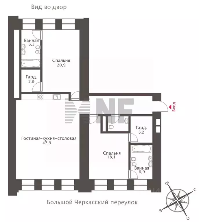 3-к кв. Москва Никольская ул., 10/2С2б (124.7 м) - Фото 2