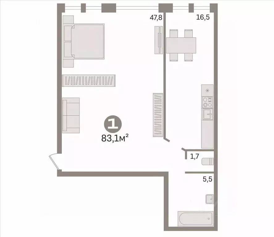 1-к кв. Мордовия, Саранск Большевистская ул., 119 (83.1 м) - Фото 1