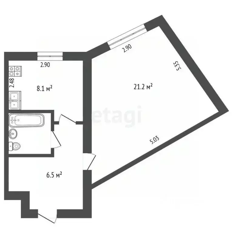 1-к кв. Вологодская область, Череповец просп. Победы, 136 (39.1 м) - Фото 2