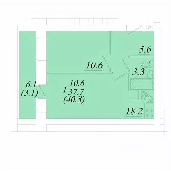 1-к кв. Вологодская область, Вологда Новгородская ул., 34к1 (40.8 м) - Фото 0