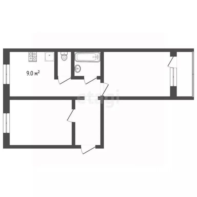 2-к кв. Ямало-Ненецкий АО, Муравленко ул. Ленина, 113 (51.1 м) - Фото 1