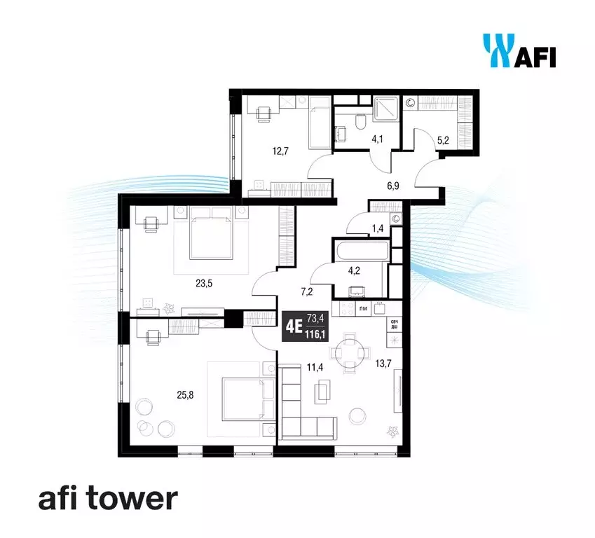 4-комнатная квартира: Москва, проезд Серебрякова, 11к2 (116 м) - Фото 1