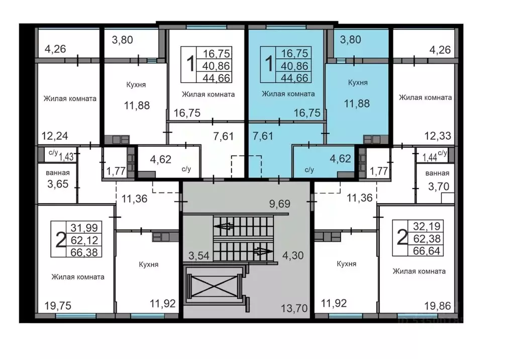 1-к кв. Калужская область, Калуга ул. Минская, 2 (44.66 м) - Фото 1
