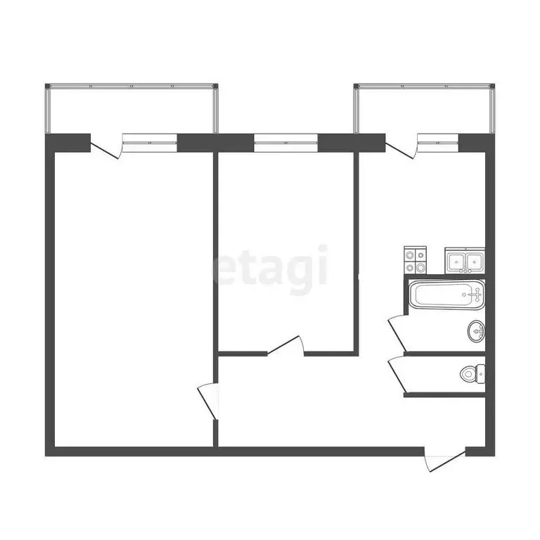 2-комнатная квартира: Нальчик, улица Кирова, 353 (46.5 м) - Фото 1