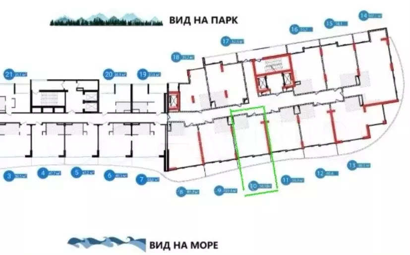2-к. квартира, 57,2 м, 6/11 эт. - Фото 1