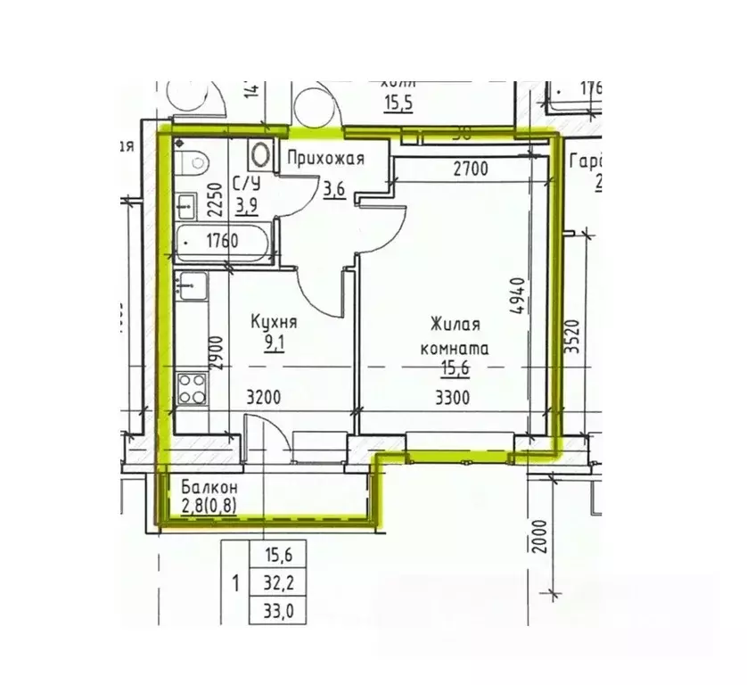 1-к кв. Пермский край, Пермь ул. Дзержинского, 31А (35.0 м) - Фото 1