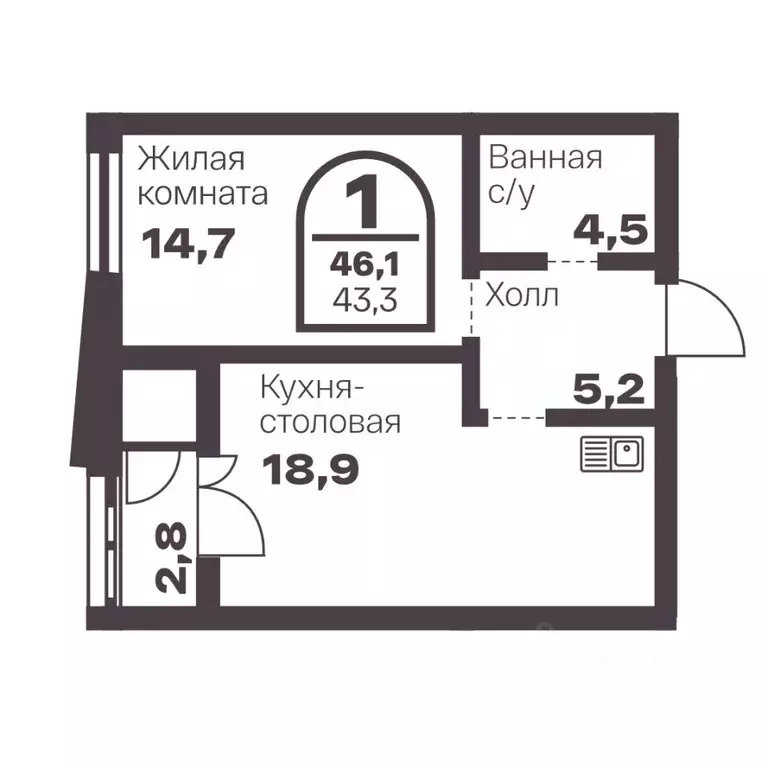 1-к кв. Челябинская область, Челябинск просп. Ленина, 19В (43.3 м) - Фото 0