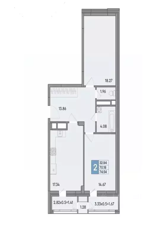 2-к кв. Краснодарский край, Краснодар ул. Шоссе Нефтяников, 26 (74.54 ... - Фото 1