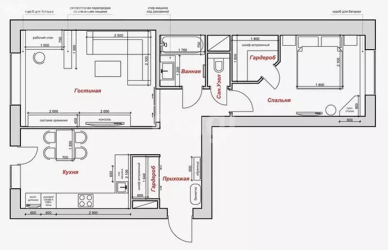 2-комнатная квартира: Казань, улица Адоратского, 1Б (83.8 м) - Фото 1