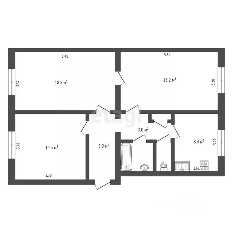 Комната Вологодская область, Череповецкий район, Тоншаловское с/пос, ... - Фото 2