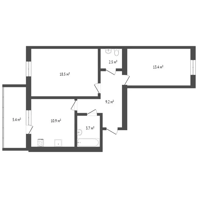 2-комнатная квартира: Кострома, Индустриальная улица, 30А (64 м) - Фото 0