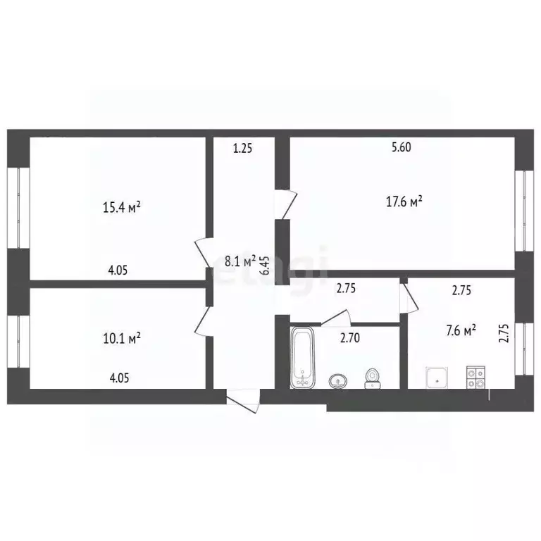 3-к кв. Орловская область, Орел Комсомольская ул., 88А (65.9 м) - Фото 2