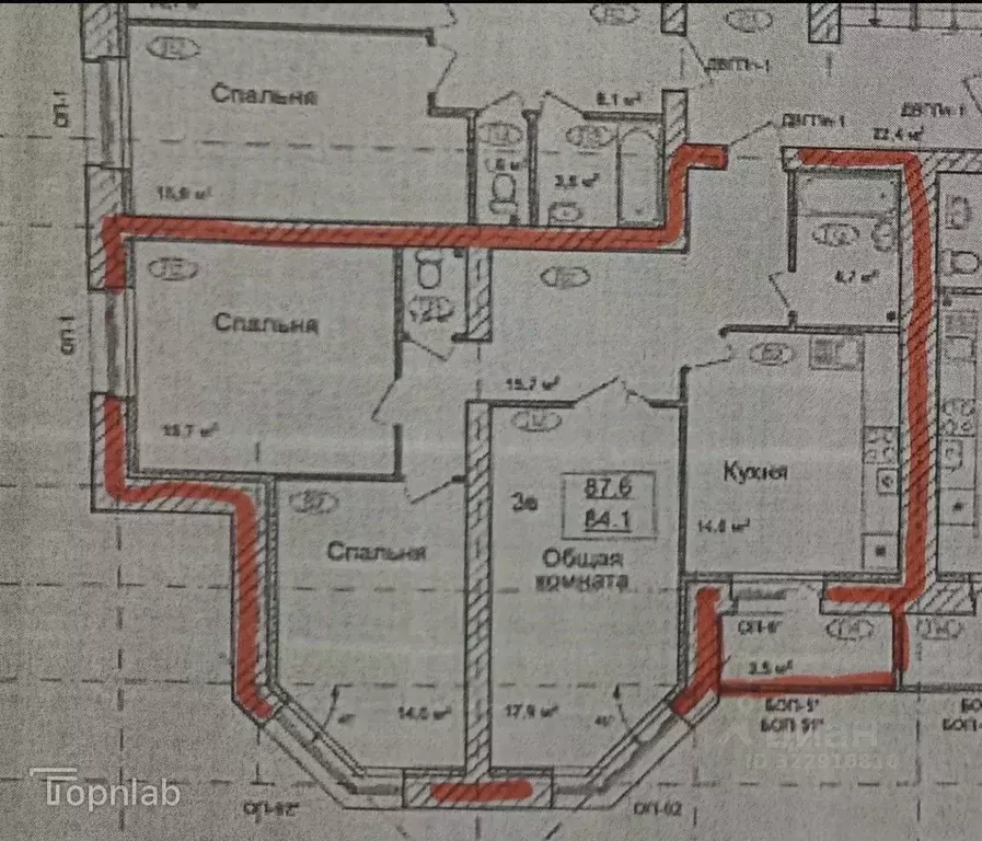 3-к кв. Тамбовская область, Тамбов Мичуринская ул., 211В (87.7 м) - Фото 1