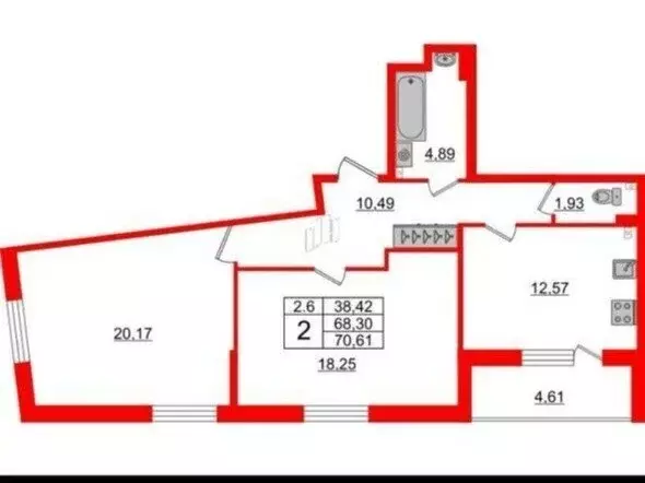 2-комнатная квартира: Санкт-Петербург, Орбитальная улица, 11 (66.4 м) - Фото 2