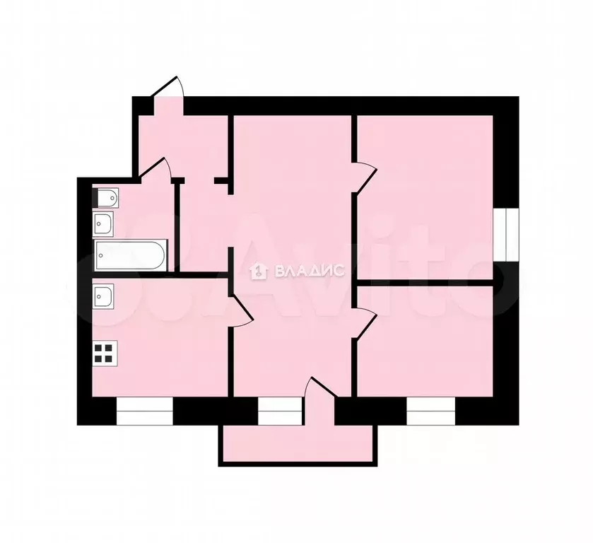 2-к. квартира, 42 м, 2/4 эт. - Фото 0