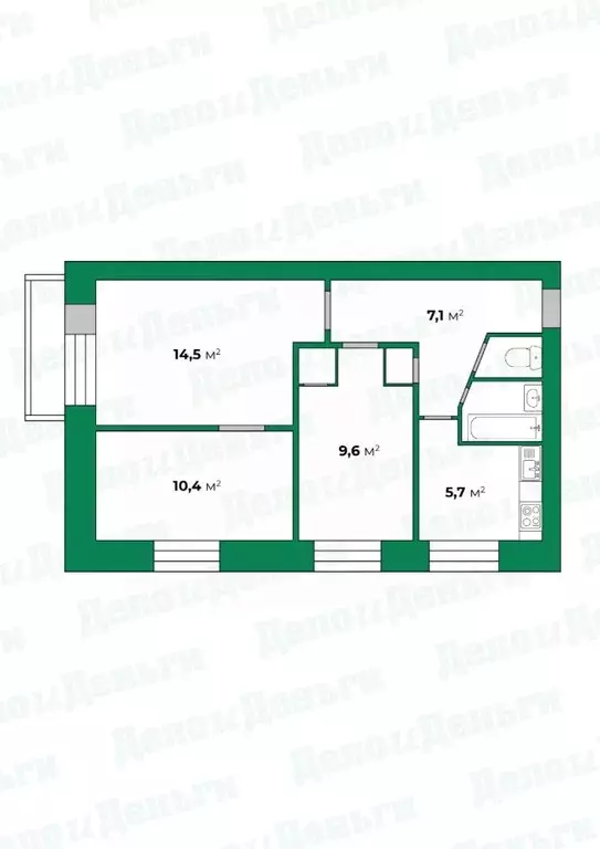 3-к кв. Кировская область, Киров ул. Маклина, 58А (51.3 м) - Фото 0