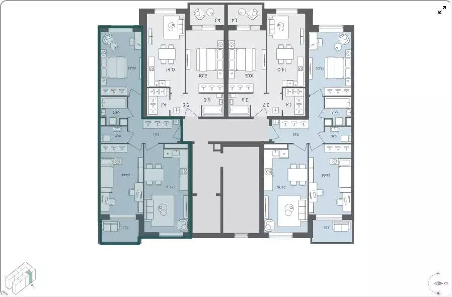 3-комнатная квартира: село Перхушково, микрорайон Равновесие, 9 (63.6 ... - Фото 2