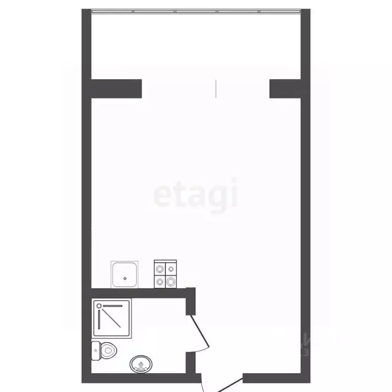 Студия Тюменская область, Тюмень ул. Мельникайте, 63 (17.5 м) - Фото 1