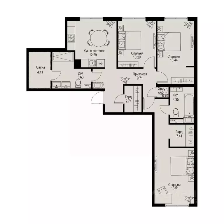 3-к кв. Санкт-Петербург ул. Профессора Попова, 38 (85.45 м) - Фото 0