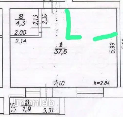 Студия Омская область, Омск ул. Крупской, 14к5 (42.0 м) - Фото 2