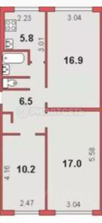 3-к кв. Мурманская область, Мурманск ул. Чумбарова-Лучинского, 8 (61.0 ... - Фото 0