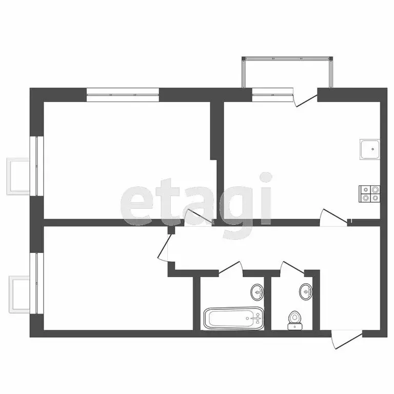 2-комнатная квартира: Тюмень, Полевая улица, 117к7 (55.4 м) - Фото 0