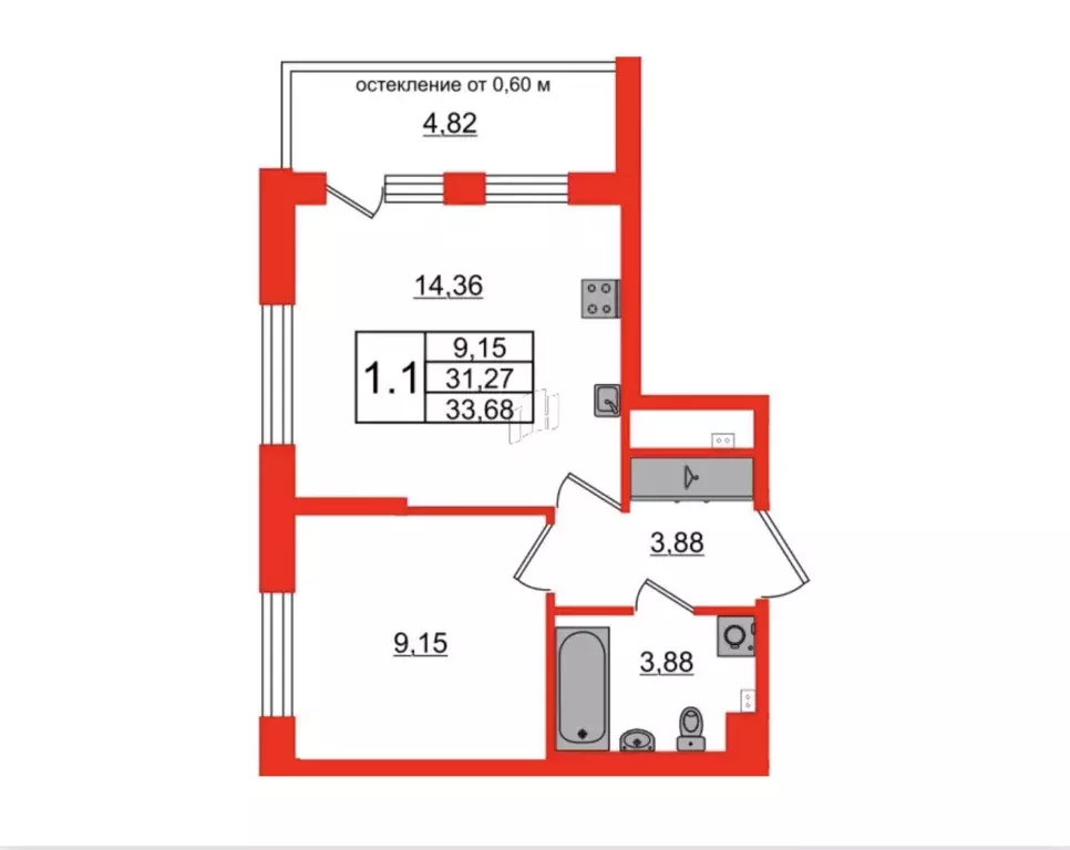 Продаётся 1-к квартира, 33.68 м - Фото 0