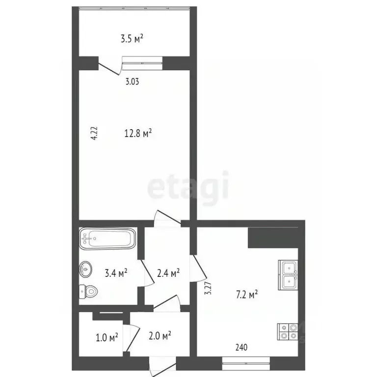 1-к кв. Севастополь ул. Тараса Шевченко, 13 (29.4 м) - Фото 2