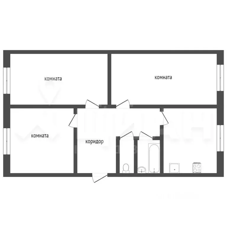 3-к кв. Архангельская область, Архангельск ул. Федора Абрамова, 16 ... - Фото 2