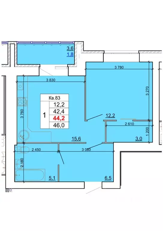 1-к кв. Костромская область, Кострома Кинешемское ш., 88 (44.2 м) - Фото 0