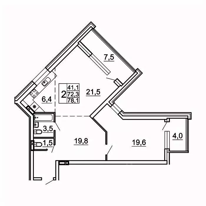 2-к кв. Приморский край, Владивосток Лесная ул., 1В/1 (78.1 м) - Фото 1