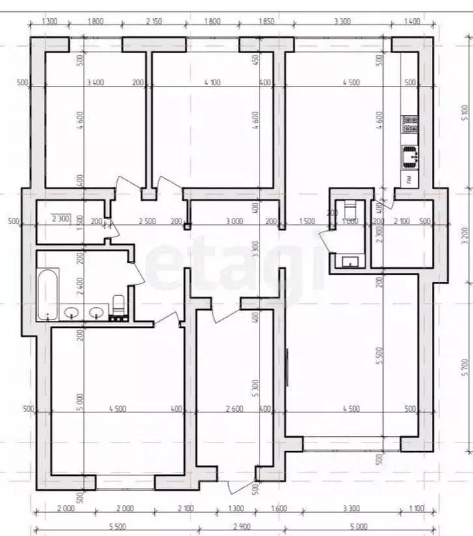 5-к кв. Дагестан, Махачкала ул. Юсупа Акаева, 35 (155.0 м) - Фото 1