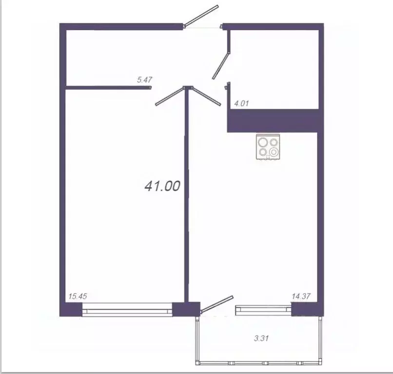 1-к кв. Санкт-Петербург ш. Суздальское, 18к3 (41.0 м) - Фото 1