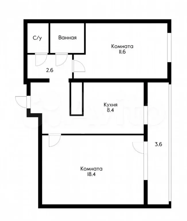 2-к. квартира, 58 м, 2/9 эт. - Фото 0