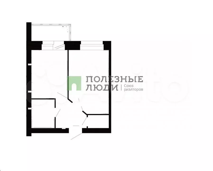 1-к. квартира, 34,8 м, 3/6 эт. - Фото 0