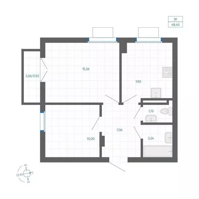 2-к кв. Челябинская область, Челябинский городской округ, пос. ... - Фото 1